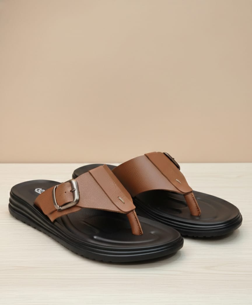 Men’s Brown Buckle Strap Sandals | Comfortable & Stylish Daily Wear Footwear